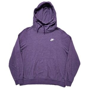 VTG Nike Hoodie Womens Purple High Neck Pullover Sweatshirt Embroidered Sz L‎